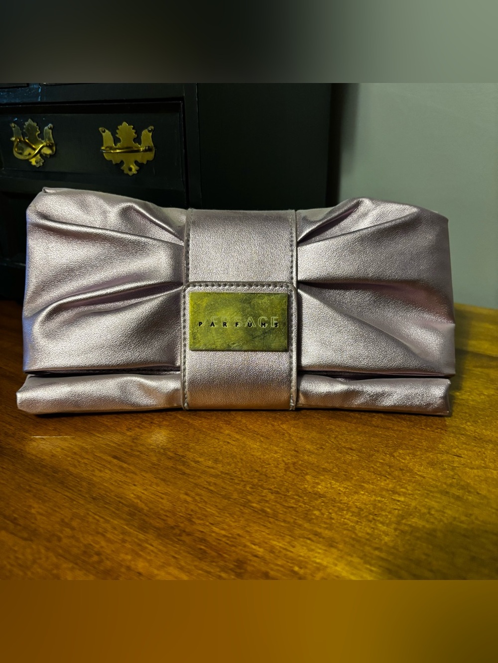 Versace Parfums Metallic purple clutch